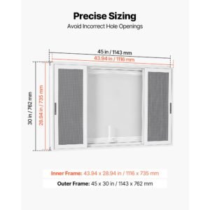 concession window 45x30 in aluminum alloy service window, for food truck, up to 85 degrees stand serving with 4 sliding screen windows, awning door and drag hook, rainwater resistant