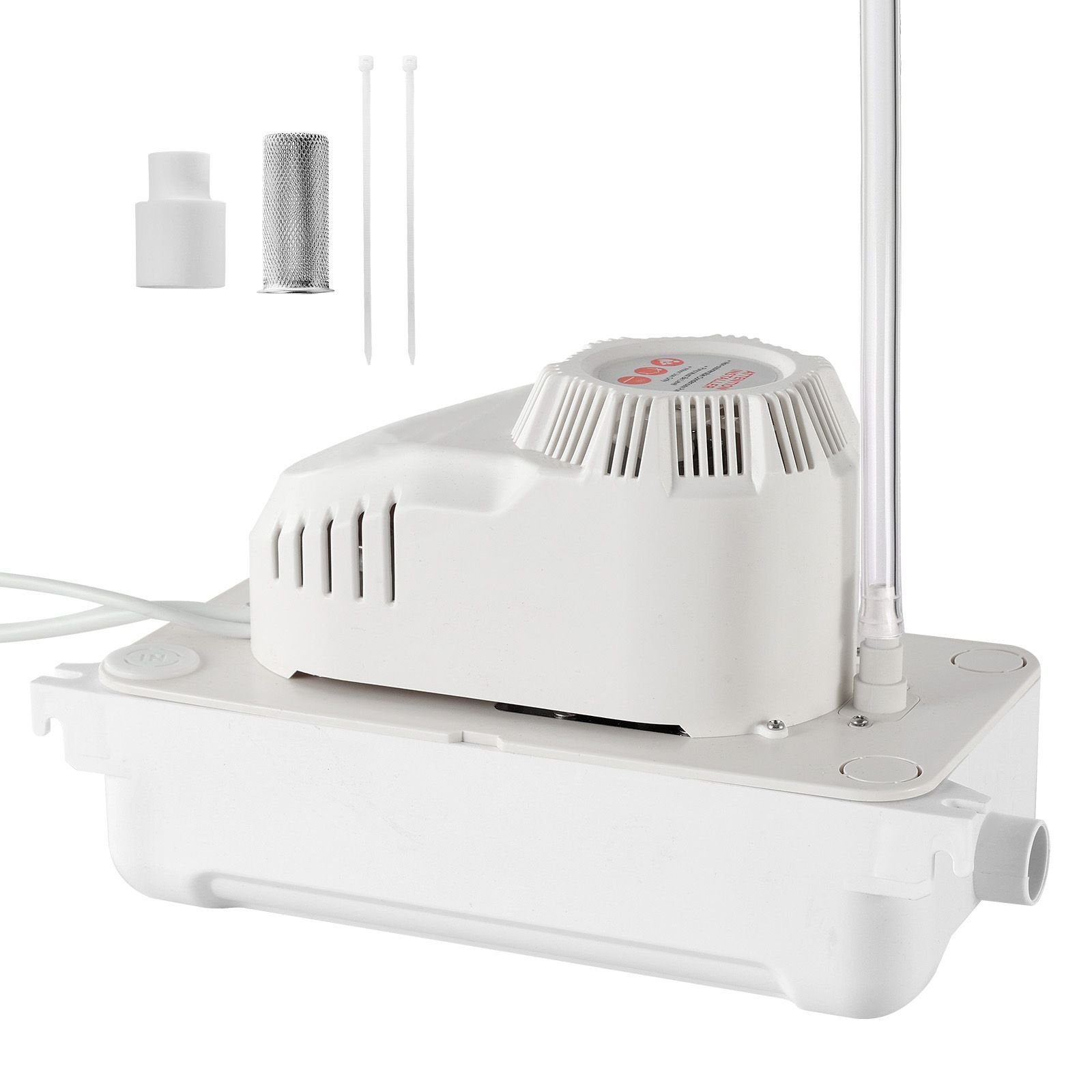 condensate pump, 1/12 hp, 90 gph, 20 ft lift, 115v automatic ac condensation removal pump with safety switch 20 ft tubing, for air conditioner, dehumidifier, hvac, furnace, ice maker water drain