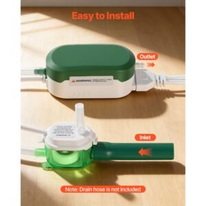 condensate pump, 1/245 hp, 9.6 gph, 33 ft lift, 100 230v automatic ac condensation removal pump with safety switch, quiet, for air conditioner, dehumidifier, hvac, furnace, ice maker water drain