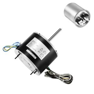 Condenser Fan Motor with Capacitor, 1/4HP 825RPM 208-230V, Compatible with GE Genteq 5KCP39LFBE31S 5KCP39LFY534AS, Lennox 12Y65 (92W75), Carrier HC39GE242 HB39GQ232, Amana Janitrol 0131M00014PS