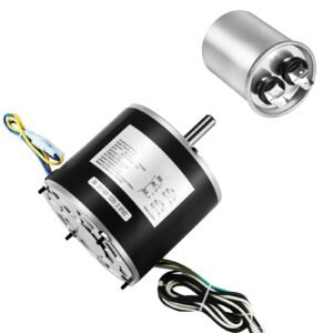 Condenser Fan Motor with Capacitor, 1/5HP 1075/900RPM 208-230V, Replaces 12Y75, 97M49, 100483-02, 43W49, Compatible with Lennox Interlink Emerson K48HXGCK-4210 K48HXGFG-4294 YFK-150-6