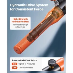 copper pipe crimping tool, hydraulic driven pro press tool with 1/2", 3/4", 1" jaws for copper tube & 3/8", 1/2", 5/8", 3/4", 1" jaws for astm f1807 pex pipe copper ring with carrying case