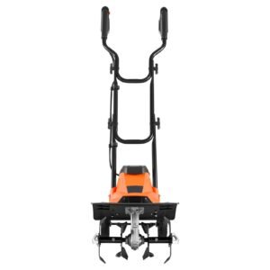 Corded Electric Tiller, 14 Inch Tilling Width Garden Rototiller, 10-Amp Motor Heavy-Duty Tilling Machine, Cultivator with Steel Tines and Foldable Handle, for Lawn, Yard, and Gardening Care