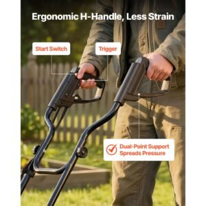 corded electric tiller, 18 inch tilling width garden rototiller, 15 amp motor heavy duty tilling machine, cultivator with steel tines and foldable handle, for lawn, yard, and gardening care