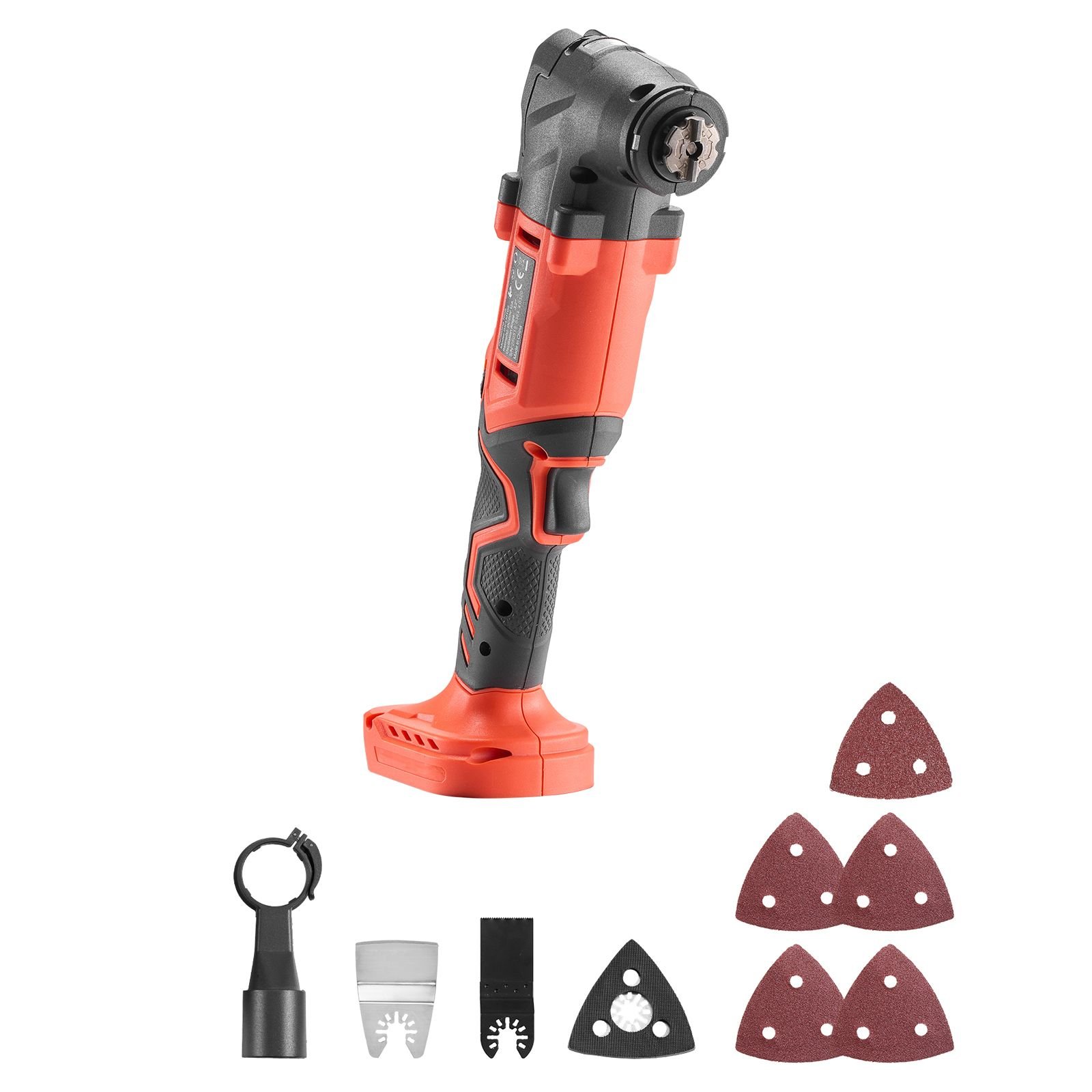 cordless oscillating tool, 20v multitool oscillating tool with 6 variable speeds 8500 17000 opm, 3.2° oscillating angle, 8pcs saw accessories & led work light (battery pack not included)