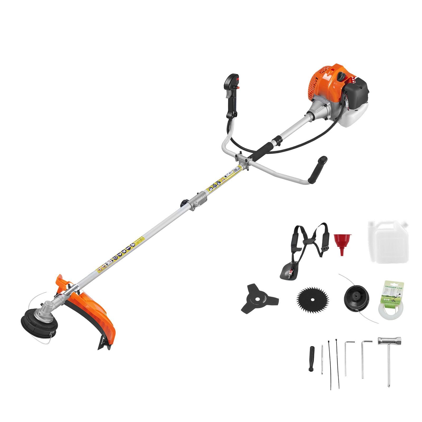 cordless string trimmer, 52 cc 2 stroke, gas powered weed wacker, 17" cordless grass trimmer, multi functional lawn edger with shoulder strap & 3t blade, weed eater for quick grass cleaning
