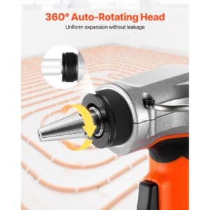 cordless tube expander, 20v max electric tubing expansion tool for 1/2", 3/4", 1" pex a pipes, 22000rpm pipe expander with 3 expanding head, 2pcs 2ah battery, fast charger & carrying case