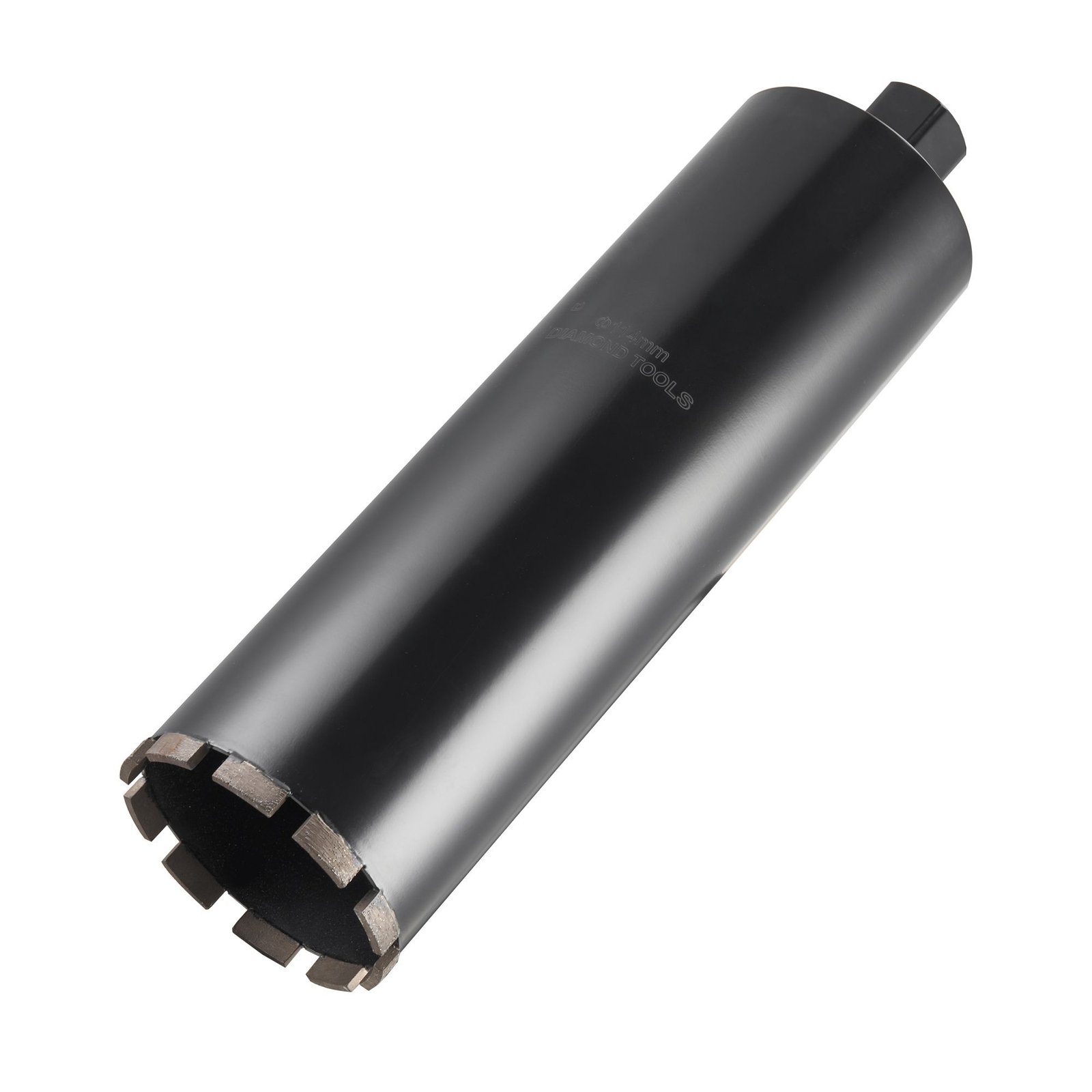 core drill bit, 4 1/2 inch diameter, 14 inch drilling depth, 1 1/4 in 7 internal thread, high precision welding technology, wet diamond core bit for reinforced concrete, bricks, and masonry