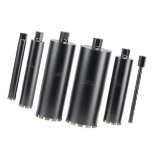 Core Drill Bit, 6 Pieces, 1/2/3/4/5/6 inch Diameter, 14 inch Drilling Depth, 1-1/4 in-7 Internal Thread, High-Precision Welding, Wet Diamond Core Bit for Reinforced Concrete, Bricks, and Masonry