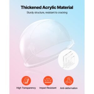 cotton candy machine cover, transparent acrylic dome bubble shield, cotton candy machine bubble shield compatible with 20.5in cottons candies machines bowl for party, shops, bottom groove design
