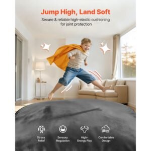 crash pad, 5 x 4.5 ft crash pad for kids sensory with foam blocks and washable cover, large soft foam landing zone giant pillow mat, sensory room equipment for children jumping, relaxing & play