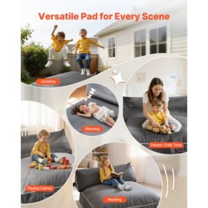 crash pad, 5 x 4.5 ft crash pad for kids sensory with foam blocks and washable cover, large soft foam landing zone giant pillow mat, sensory room equipment for children jumping, relaxing & play
