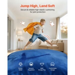 crash pad, 5 x 5 ft crash pad for kids sensory with foam blocks and washable cover, giant pillow mat large soft foam landing zone, sensory room equipment for children jumping, relaxing & play