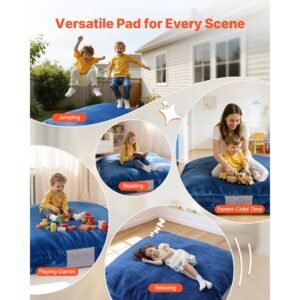 crash pad, 5 x 5 ft crash pad for kids sensory with foam blocks and washable cover, giant pillow mat large soft foam landing zone, sensory room equipment for children jumping, relaxing & play