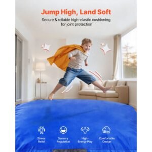 crash pad, 5 x 5 ft crash pad for kids sensory with foam blocks and washable cover, large soft foam landing zone giant pillow mat, sensory room equipment for children jumping, relaxing & play