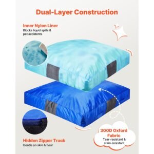 crash pad, 5 x 5 ft crash pad for kids sensory with foam blocks and washable cover, large soft foam landing zone giant pillow mat, sensory room equipment for children jumping, relaxing & play