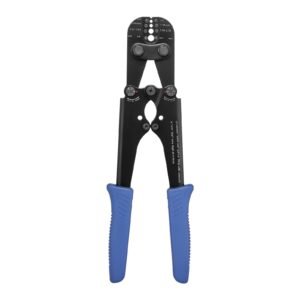 Crimping Tool, 3/64" - 1/8" Steel Wire Rope Crimper, with Clear Metric and Imperial Markings, Adjustable Force, Crimp Pliers for Aluminum Oval and Dual Sleeves, and Annealed Copper Sleeves