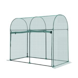 crop cage, 5.9 x 2.98 x 4.9 ft plant protection tent with zippered door, wind resistant tall crop cage, easy to install, outdoor raised bed cover with frame, plant netting for garden patio lawn