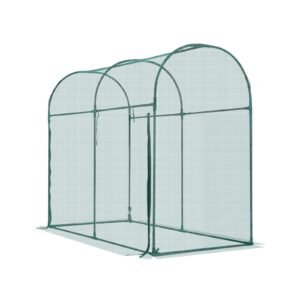 crop cage, 5.9 x 2.98 x 4.9 ft plant protection tent with zippered door, wind resistant tall crop cage, easy to install, outdoor raised bed cover with frame, plant netting for garden patio lawn