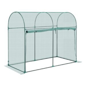 crop cage, 5.9 x 2.98 x 4.9 ft plant protection tent with zippered door, wind resistant tall crop cage, easy to install, outdoor raised bed cover with frame, plant netting for garden patio lawn