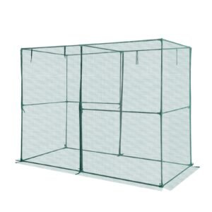 Crop Cage, 7.8 x 3.9 x 5.9 ft Plant Protection Tent with Zippered Door, Wind-Resistant Tall Crop Cage, Easy to Install, Outdoor Raised Bed Cover, Tomato Plant Netting for Garden Patio Lawn