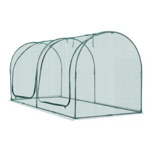 crop cage, 8.1 x 3.9 x 3.9 ft plant protection tent with zippered door, wind resistant tall crop cage, easy to install, outdoor raised bed cover with frame, plant netting for garden patio lawn