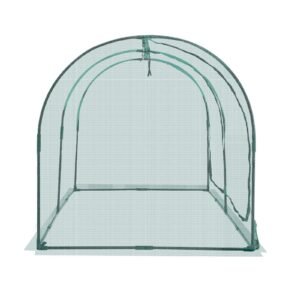 crop cage, 8.1 x 3.9 x 3.9 ft plant protection tent with zippered door, wind resistant tall crop cage, easy to install, outdoor raised bed cover with frame, plant netting for garden patio lawn