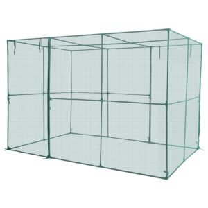 Crop Cage, 9.5 x 6.36 x 6.36 ft Plant Protection Tent with Zippered Door, Wind-Resistant Tall Crop Cage, Easy to Install, Outdoor Raised Bed Cover, Tomato Plant Netting for Garden Patio Lawn