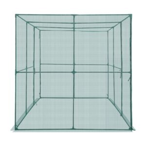crop cage, 9.5 x 6.36 x 6.36 ft plant protection tent with zippered door, wind resistant tall crop cage, easy to install, outdoor raised bed cover, tomato plant netting for garden patio lawn