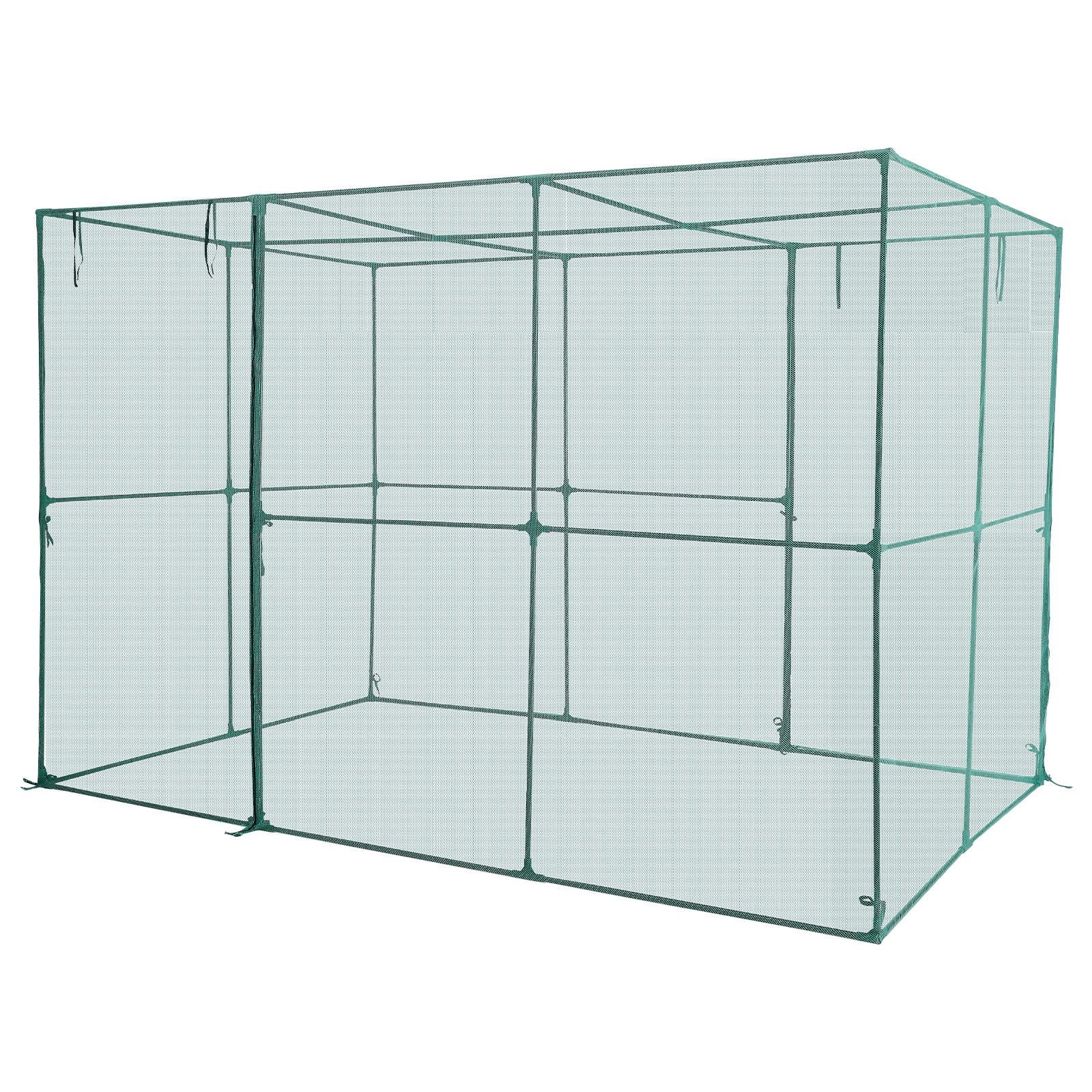 crop cage, 9.5 x 6.36 x 6.36 ft plant protection tent with zippered door, wind resistant tall crop cage, easy to install, outdoor raised bed cover, tomato plant netting for garden patio lawn
