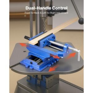 cross slide drill press vise, 4 inch jaw width, 2 way x y axis bench vise, 3.5 inch max jaw opening, heavy duty cast iron, workbench vice clamp, for woodworking drilling cnc milling machine
