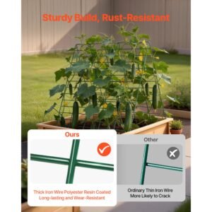cucumber trellis 4 pack, a frame garden trellises for raised bed, metal rustproof coating plant support for vine, climbing plants, peas, beans, zucchini, tomato, flower (35.43 x 27.56 in x 4pcs)