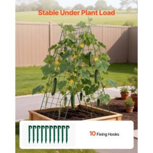 cucumber trellis 4 pack, a frame garden trellises for raised bed, metal rustproof coating plant support for vine, climbing plants, peas, beans, zucchini, tomato, flower (35.43 x 27.56 in x 4pcs)