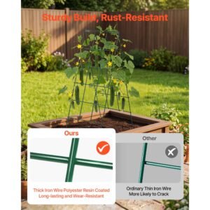 cucumber trellis 4 pack, a frame garden trellises for raised bed, metal rustproof coating plant support for vine, climbing plants, peas, beans, zucchini, tomato, flower (46.06 x 18.11 in x 4pcs)