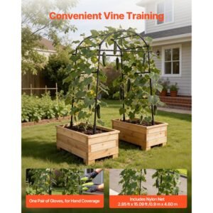 cucumber trellis, u shape garden trellises for raised bed, metal arch plant support for vine, climbing plants outdoor, peas, beans, zucchini, tomato, squash, flower (32.01 x 31.5 x 80.71 in)