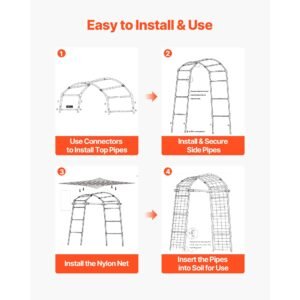 cucumber trellis, u shape garden trellises for raised bed, metal arch plant support for vine, climbing plants outdoor, peas, beans, zucchini, tomato, squash, flower (32.01 x 31.5 x 80.71 in)