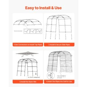 cucumber trellis, u shape garden trellises for raised bed, metal arch plant support for vine, climbing plants outdoor, peas, beans, zucchini, tomato, squash, flower (70.87 x 44.09 x 82.99 in)