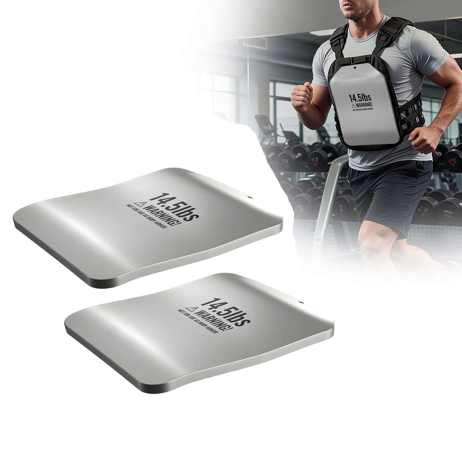 curved weight vest plates, 14.5 lb pairs, premium steel tactical weighted plates for vest, ergonomic design, for strength endurance training, running, jogging, fitness, heavy workouts
