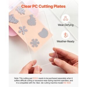 cutting plates, 6 pcs, 6.69 x 3.15 x 0.1 in, clear polycarbonate material, die cut pads compatible with die cutting and embossing machine km 1830, for scrapbooking and card making