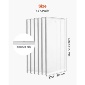 cutting plates, 6 pcs, 6.69 x 3.15 x 0.1 in, clear polycarbonate material, die cut pads compatible with die cutting and embossing machine km 1830, for scrapbooking and card making