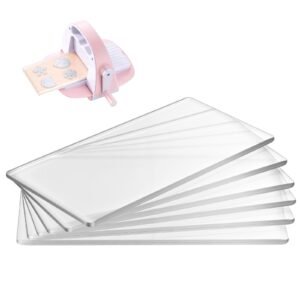 Cutting Plates, 6 Pcs, 6.69 x 3.15 x 0.1 in, Clear Polycarbonate Material, Die Cut Pads Compatible with Die Cutting and Embossing Machine KM-1830, for Scrapbooking and Card Making