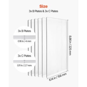 cutting plates, 6 pcs, 8.86 x 6.14 in, clear polycarbonate material, die cut pads compatible with die cutting and embossing machine km 1860, for scrapbooking, card making, crafting