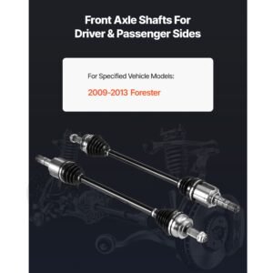 cv axle shaft assembly, 2 pieces front left & right (driver and passenger side), automotive replacement cv joint axles pair compatible with 2009 2013 forester, alloy steel & carbon steel