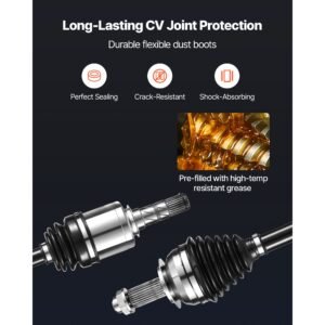 cv axle shaft assembly, 2 pieces front left & right (driver and passenger side), automotive replacement cv joint axles pair compatible with 2009 2013 forester, alloy steel & carbon steel