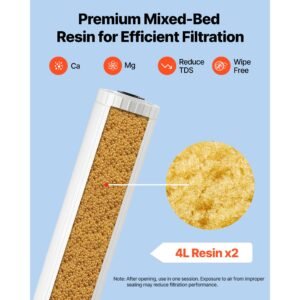 deionized filter for spotless car wash system, 2 x 4l mixed bed di resin filter replacement compatible with prs 207slxc, prs tcxc, prs tcxc pt, prs 207xcgb deionized water system