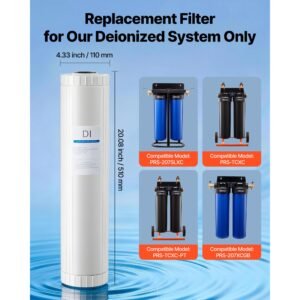 deionized filter for spotless car wash system, 2 x 4l mixed bed di resin filter replacement compatible with prs 207slxc, prs tcxc, prs tcxc pt, prs 207xcgb deionized water system
