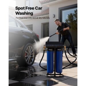 deionized water system for car wash, spotless car wash water system with 2 x 4l di resin, tds meter & bypass valve, spot free deionized water filter for cars rvs motorcycles windows