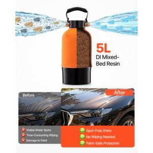 deionized water system for car wash, spotless car wash water system with 5l di resin & tds meter, spot free deionized water filter for cars rvs motorcycles windows