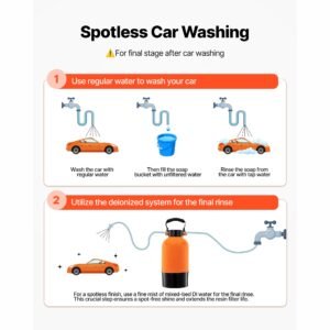deionized water system for car wash, spotless car wash water system with 5l di resin & tds meter, spot free deionized water filter for cars rvs motorcycles windows