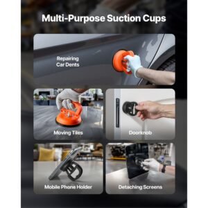 dent puller kit, 100 pcs paintless dent removal kit with golden lifter, bridge puller, slide hammer t bar, glue gun, auto body hail damage remover tools for car refrigerator door ding repair